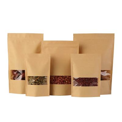 China Doybag Factory Wholesale Disposable Pouch Paper Packaging Food Grade Stand Up Heat Seal Printed Custom Tea Food Wrapping Paper Bag With Window for sale