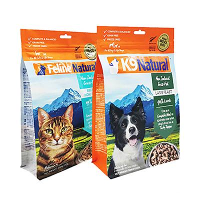 China Digital Printing Cat Treat Snack Pouch Packaging Plastic Pet Food Bag 8 Sides Flat Bottom Seal Disposable Custom Resealable Dog Foil for sale