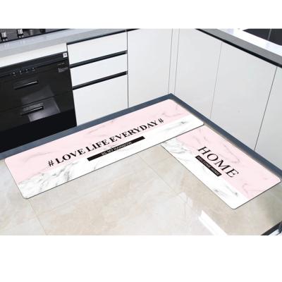 China Washable Waterproof Custom Printed Indoor Durable PVC Kitchen Cover Floor Mats Kitchen Mat for sale