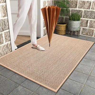 China Canvas Door Mat Washable Eco-friendly Acupressure Mat Custom Size Over Locked Edge Low Price Linen Floor Canvas Mat for sale