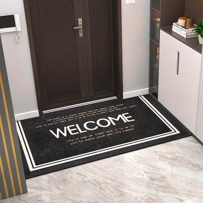 China Custom Printed Home LOGO Floor Mat Door Rug Anti Slip Washable With Anti Skid Tape Material for sale