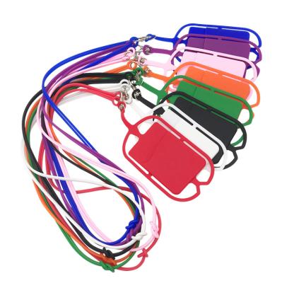 China OEM Custom Printing Cell Phone Universal Silicone Lanyards With Card Holder for sale