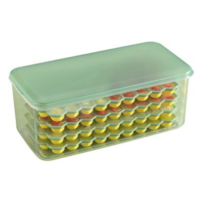 China 1/4 Layer Viable Stackable Ice Cube Trays with Storage Container Assembly, Easy Release, Airtight Locking Lid, BPA Free for sale