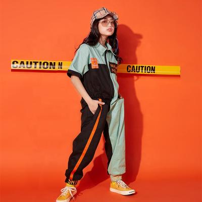 China Hip Hop Fashion Sweatpants Street Dance Suits Short Sleeve Rompers Hip Hop Girls Clothes Girl Costume for sale