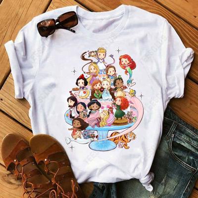 China Cute Printing Princess Girls White Adult Graphic T-shirts Summer Short Sleeve Kids Custom Made Wholesale Hot Sale QUICK DRY for sale