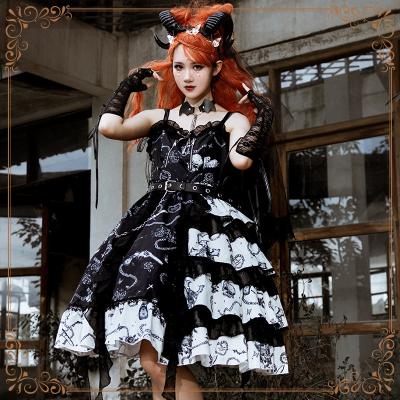 China Original Anime Party Costume Women Polyester Design Contrast Color Evening Dresses Lolita Ladies Gothic Dress for sale