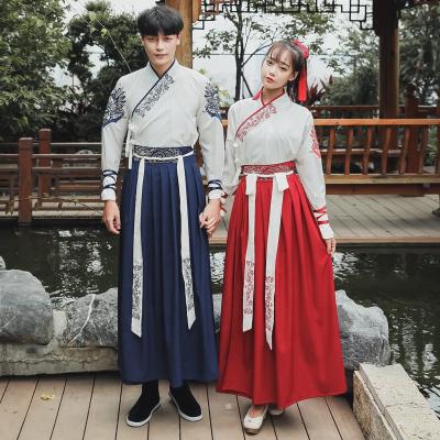 China Cotton Chinese Traditional Hanfu Dress Embroidery Ancient Chinese Hanfu For Men And Women for sale