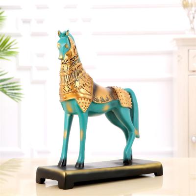 China Europe Resin Horse Ornament for Home Decoration Figurine, War Horse Art Office Desk Decor Gifts for sale