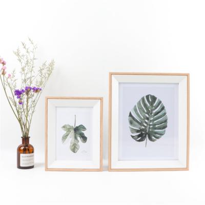 China Simple Nordic picture frame with high definition MDF wood and glass composite frame, wooden photo style for wall mounting or tabletop display for sale