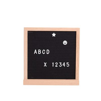 China 2020 New Europe Oak Felt Board Letter Solid Wood Felt Message Board With Groove Base Can Be Customized Small Felt Blackboard for sale