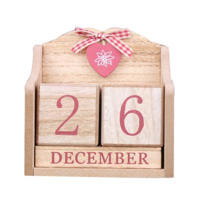 China Factory Direct Wooden Perpetual Table Calendar Vintage Blocks Rustic Home Decorations Desk Calendar, Best Idear For Close Friends Birthday Gift for sale