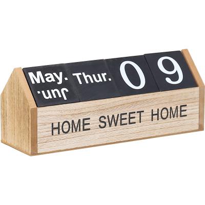 China Hot Modernist Wooden Cube Perpetual Calendar Table Calendar, Desk Accessory, Available in White and Black, Shabby Style Perpetual Calendar for sale