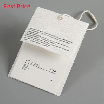 China Viable Recycled Custom Design Garment Accessories Price Tags Paper Clothing Hang Tags With String for sale