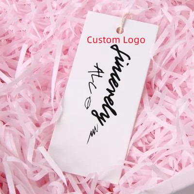 China Sustainable Custom Apparel Hang Tags With Black Foiled Cardboard Paper Label Custom Apparel Hang Tags With Logo Printing for sale