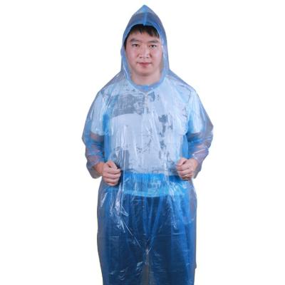 China Bachelor's Waterproof Clothing PE Outdoor Disposable Raincoat Waterproof Rain Suit With Pants for sale