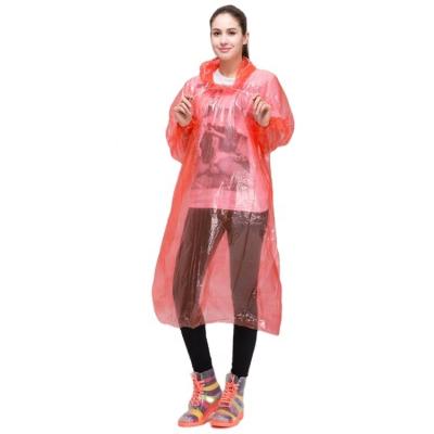 China Waterproof Drawstring PE Disposable Rain Poncho Lightweight Customized Design Emergency for sale