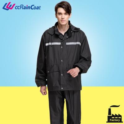 China Rain Suit Resistant Mens Clothes Thick Rubber Raincoat for sale