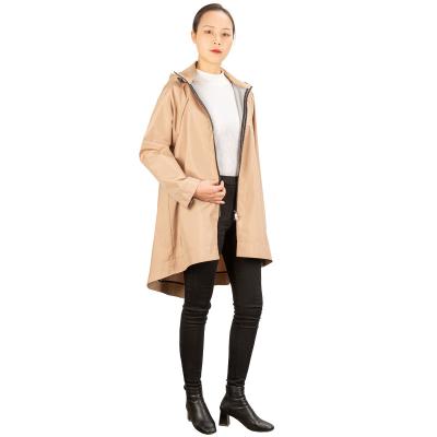 China New Design Waterproof Stylish A Shape Loose Waterproof Jacket Women Trench Coat With Zipper for sale