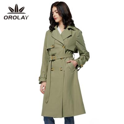 China Wholesaler Breathable Ditch Coat Ladies Long Jackets for sale