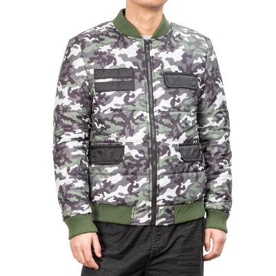 China Breathable Custom Winter Padded Coats Mens Camouflage Bomber Jacket for sale