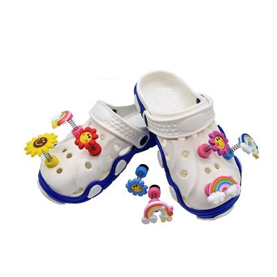 China New Trend Washable Spring Rainbow Soft PVC Shoe Charm For Kids Clogs Shoe Decoration Charms for sale