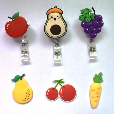 China Lady Big Shape Greengrocer Doctor Retractable Nurse Badge Reel Vegetable and Fruit Student ID Name Card Holders for sale