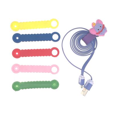 China Wholesale Washable Mickey and Minnie USB Cable Earphone Protector with Cable Winder Stretch Cord Stickers for sale