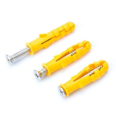 China Iron and stainless steel carefully selected materials nylon plastic yellow pipe M6-m12 expansion screw anchor for sale