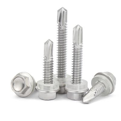 China General Industry 410 Stainless Steel Hexagon Drill Tail Screw Roof Screw Color Steel Tapping Screw for sale