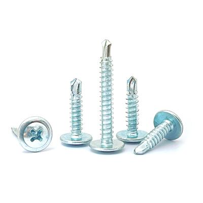 China Self-Drilling Dovetail Manufacturer Direct Galvanized Hua Auger Tail Tapping Screw Self Drilling Screw With Pad Cross Flat Head Large for sale