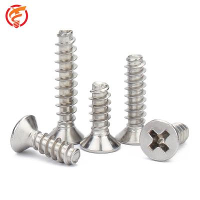 China 304 stainless steel cross countersunk tapping screwM2M2.3M2.6M3M4M5 KB flat tail self tapping flat tail cross head screw for sale