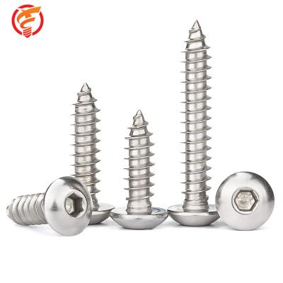 China Hexagon Head 304 Stainless Steel Round Head Hex Socket Countersunk Tapping Screw M3-M6 for sale