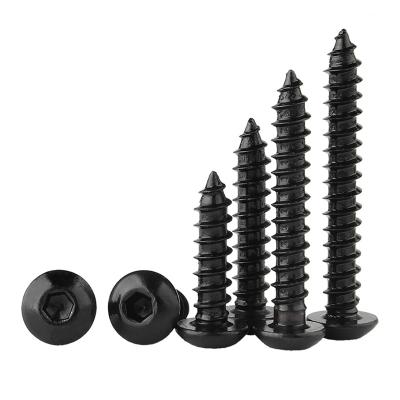 China Black Hexagon Socket Head Cross Head Grade 8.8 Round Head Hex Socket Head Hardened M3-M6 High Strength Hardened Tapping Screw M3-M6 for sale