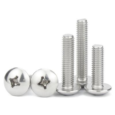 China Manufacturer's direct selling 304 stainless steel flat head screw round big cross recessed small screw m2-m6 for sale