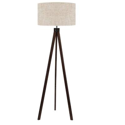 China Industrial Wooden Tripod Floor Lamp, Mid Century Standing Reading Light For Living Room, Bedroom, Study Room for sale