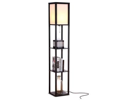 China Industrial Modern LED Shelf Floor Lamp - Lean End Table and Nightstand for Bedroom - Narrow Side Table Combined with Position Accent Light for sale