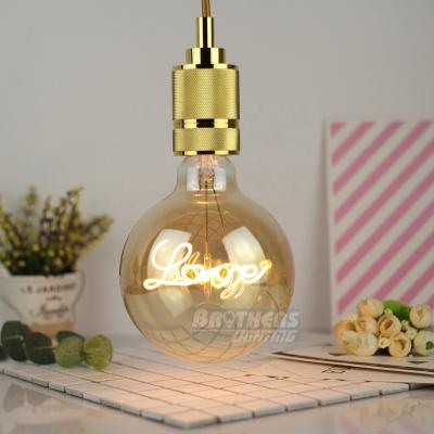 China Hotel G125 LOVE Shape Curved Filaments For Cafe LED Edison Filament Bulb Energy Saving Filaments For Restaurant for sale