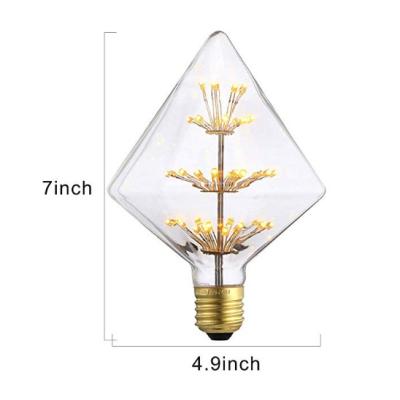 China HOME DECOR Retro Romantic Starlight Edison Bulb, Dia Shaped LED Light Bulb, 3W, 2200K Warm Yellow (White Glass), LED Filament for sale