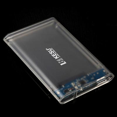 China Wholesale Plastic USB3.0 To Sata HDD Case 2.5 Inch Transparent External Free SSD HDD Hard Disk Drive Enclosure Case for sale