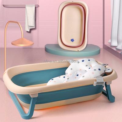 China Amazon Baby Products Hot Selling Plastic Bath Tub With Net Foldable For Baby Use for sale