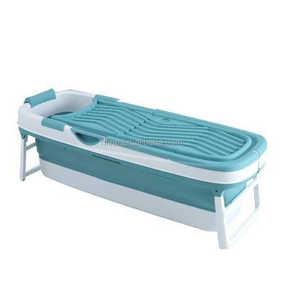 China Stocked 158CM Extended Portable Bathtub for Adult Plastic Adult and Folding Bathtub with Massage Base and Cover for sale