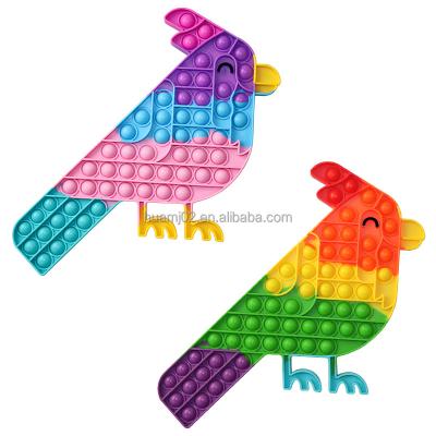 China Eco-Friendly 2021 New Design Silicone Most Popular Popper Popper Bubble Push Fly Bird Pecker Colorful Busty Person Toys Pop Up for sale