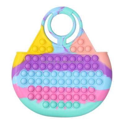 China HuaMJ Decompression New Best Fashion Style Push Button Busy Person Doll Cross Bags Bubble Eco-friendly Colorful Sensory Doll for sale