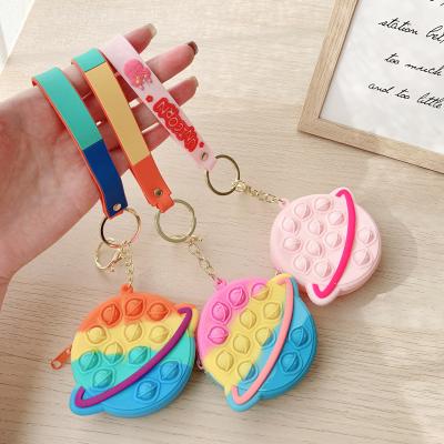 China HuaMJ Eco-Friendly Popular Sensory Push Bubble Bag Amazon Decompression Mini Planet Pop Coin Purse Cute for sale