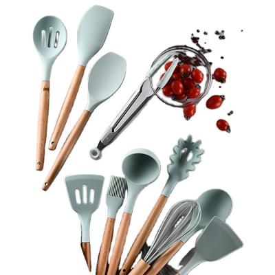 China HUAMJ Kitchen Tools 10-Piece Kitchenware Heat Resistant Silicone Stocked Cooking Utensils Tool Kit for sale