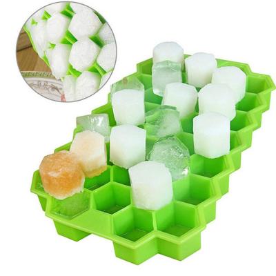 China Viable 37 Cavity Cube Silicone Honeycomb Modeling Cake Chocolate Mold Ice Tray Honey Ice Cream Mold for sale