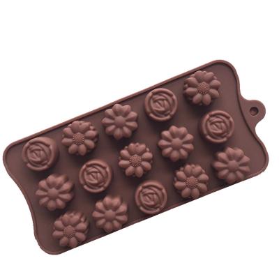 China HuaMJ Amazone Dessert Home Wholesale Viable Shop DIY Small 3D Flowers Silicone Mold Handmade Baking Chocolate for sale