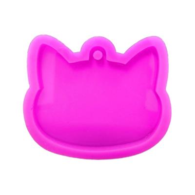 China New Key Chain Silicone Mold Cute Cat Silicone Mold Crystal Key Cat Silicone Epoxy Crystal Mold for sale