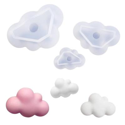 China Crystal epoxy silicone mold cute cloud diy large,medium and small cloud mirror silicone mold 3d mold molds tray for sale