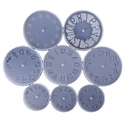 China Wholesale Silicone Clock Mold for Big and Small Jewelry Crystal Epoxy Clock Mold Resin Silicone Mold 10/15cm Clock for sale